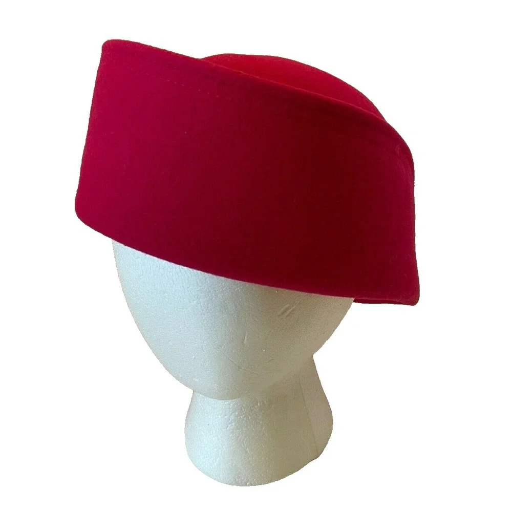 Geo W. Bollman & Co. Womens High Rim Derby Hat OS‎ Pink 100% Wool Floral Hat Pin